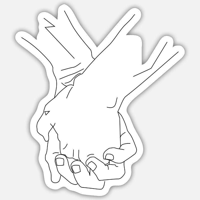 hands - Sticker size S (10 x 10 cm) - white matte