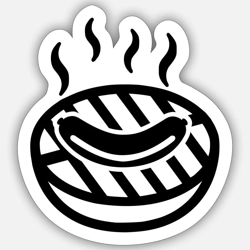 Grill - Sticker taille S (10 x 10 cm) - blanc mat