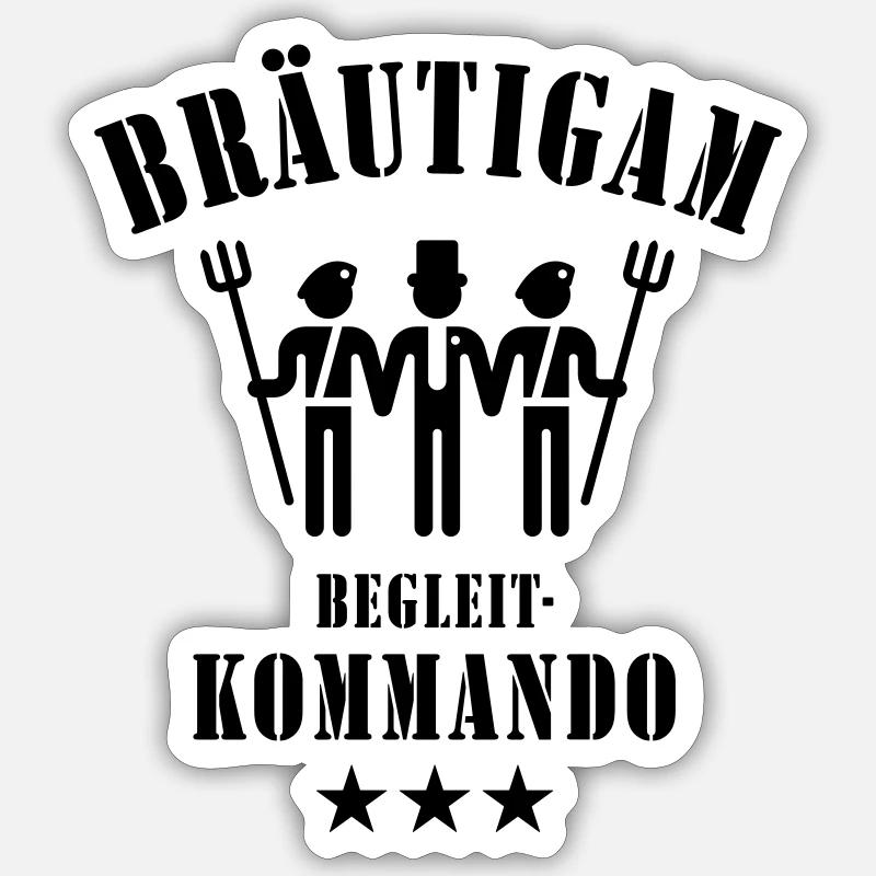 Groom accompanying command (JGA / 1C) - Sticker size S (10 x 10 cm) - white matte
