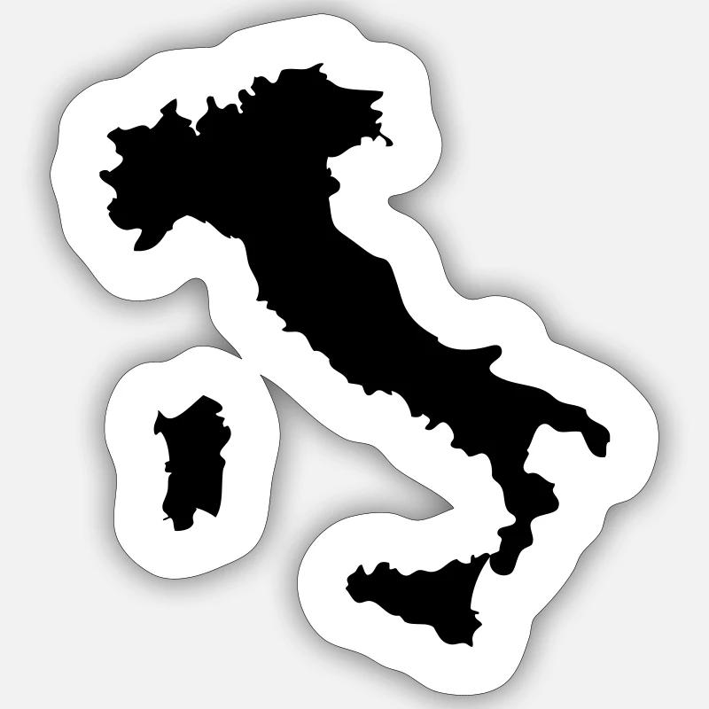 Italy Map Map - Sticker size S (10 x 10 cm) - white matte