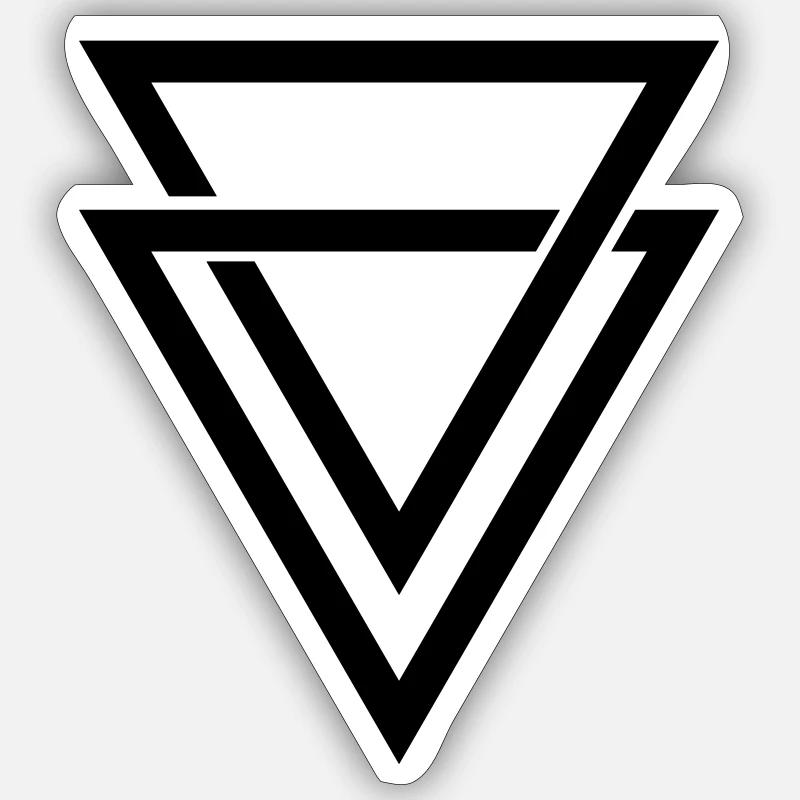double triangle - Sticker Größe S (10 x 10 cm) - Mattweiß