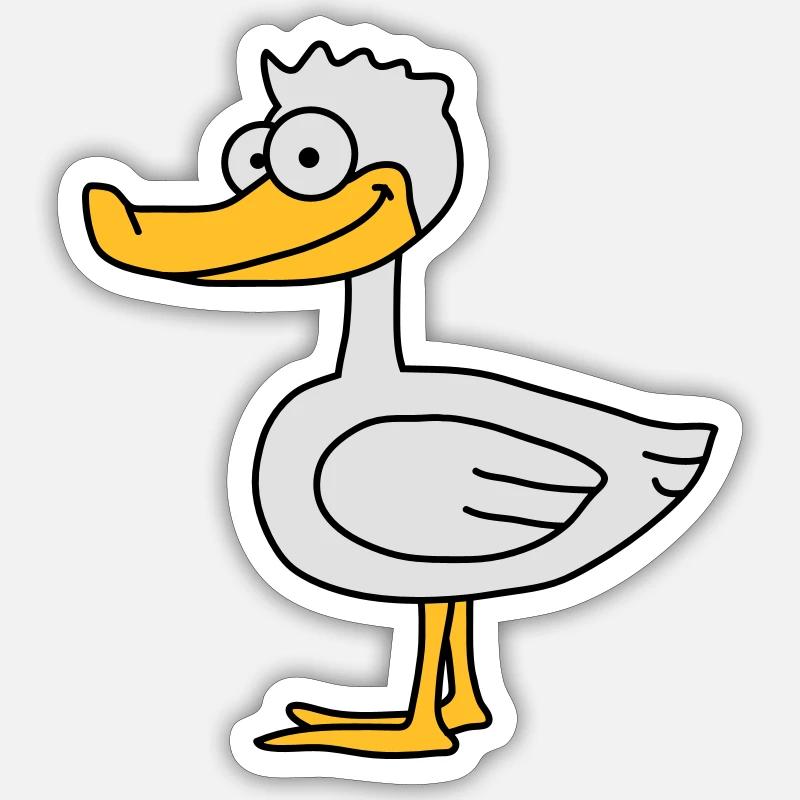 Duck - Sticker taille S (10 x 10 cm) - blanc mat