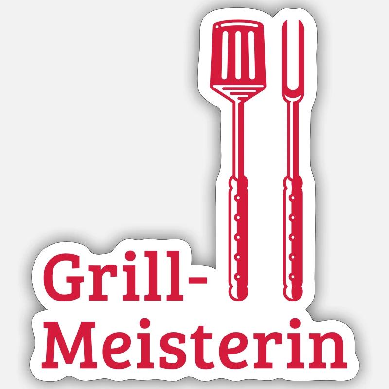 Grill Master (1C) - Sticker size S (10 x 10 cm) - white matte
