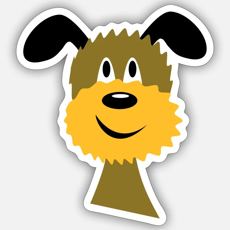 hund - Sticker Größe S (10 x 10 cm) - Mattweiß