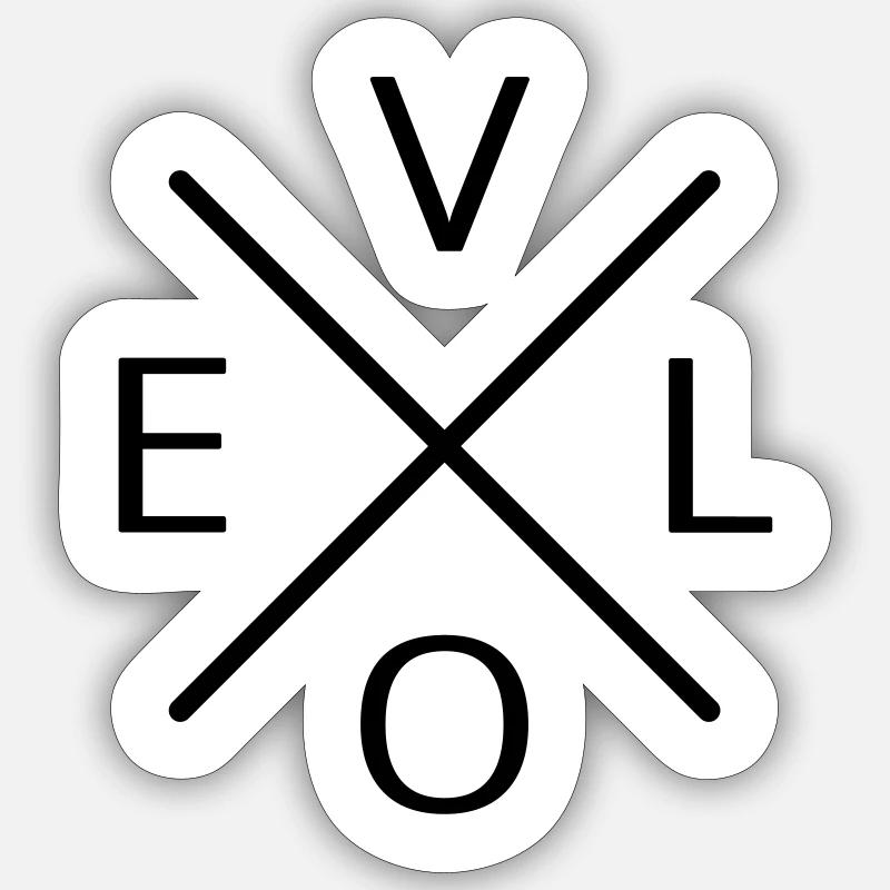 Velo - Sticker taille S (10 x 10 cm) - blanc mat