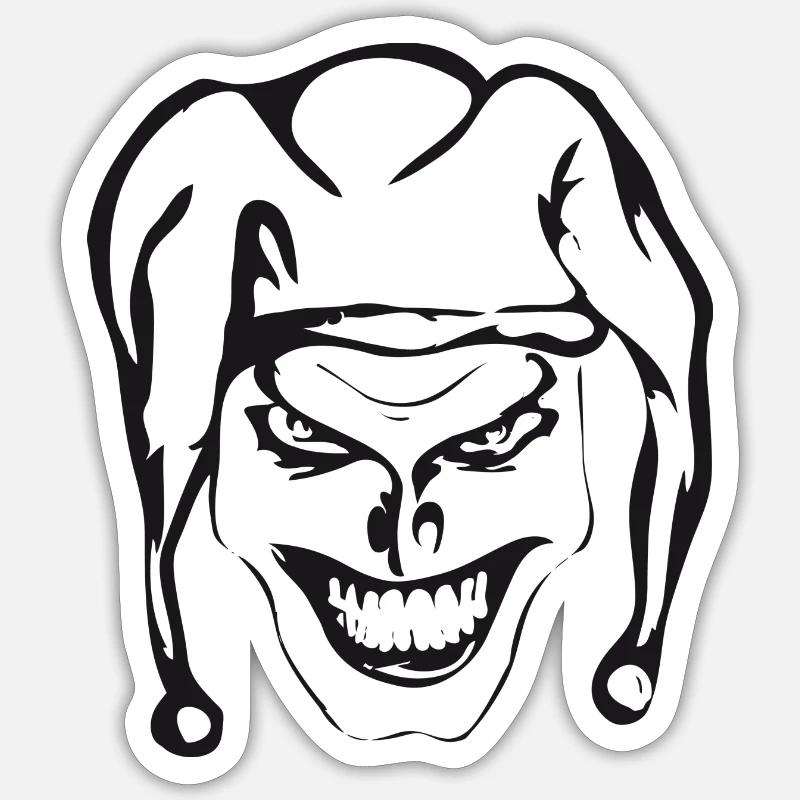 Evil joker Digitalprint template - Sticker size S (10 x 10 cm) - white matte