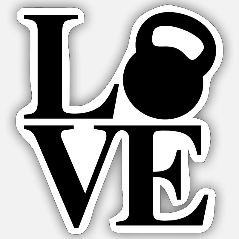 Kettlebell Love Sticker taille S (10 x 10 cm)
