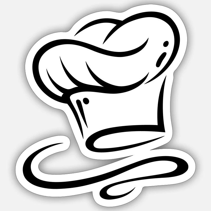 Chef hat, i love cooking. - Sticker size S (10 x 10 cm) - white matte