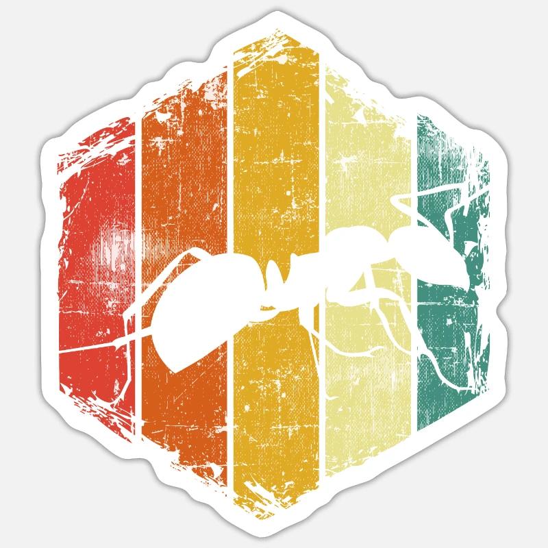 Fourmis - Sticker taille S (10 x 10 cm) - blanc mat
