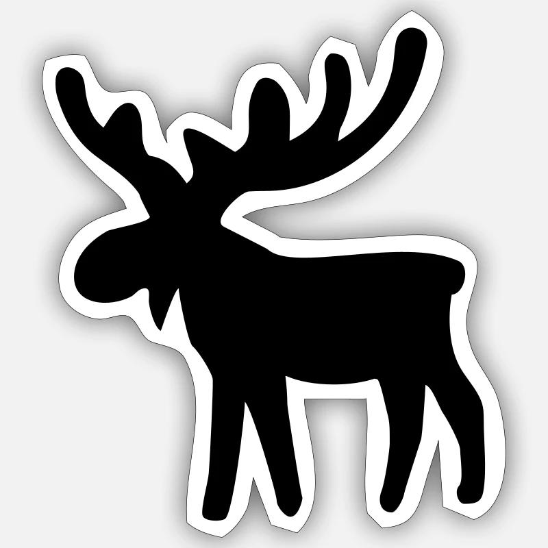 Moose - Sticker size S (10 x 10 cm) - white matte