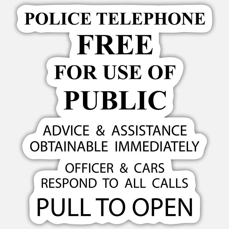 police box text - Sticker Größe S (10 x 10 cm) - Mattweiß