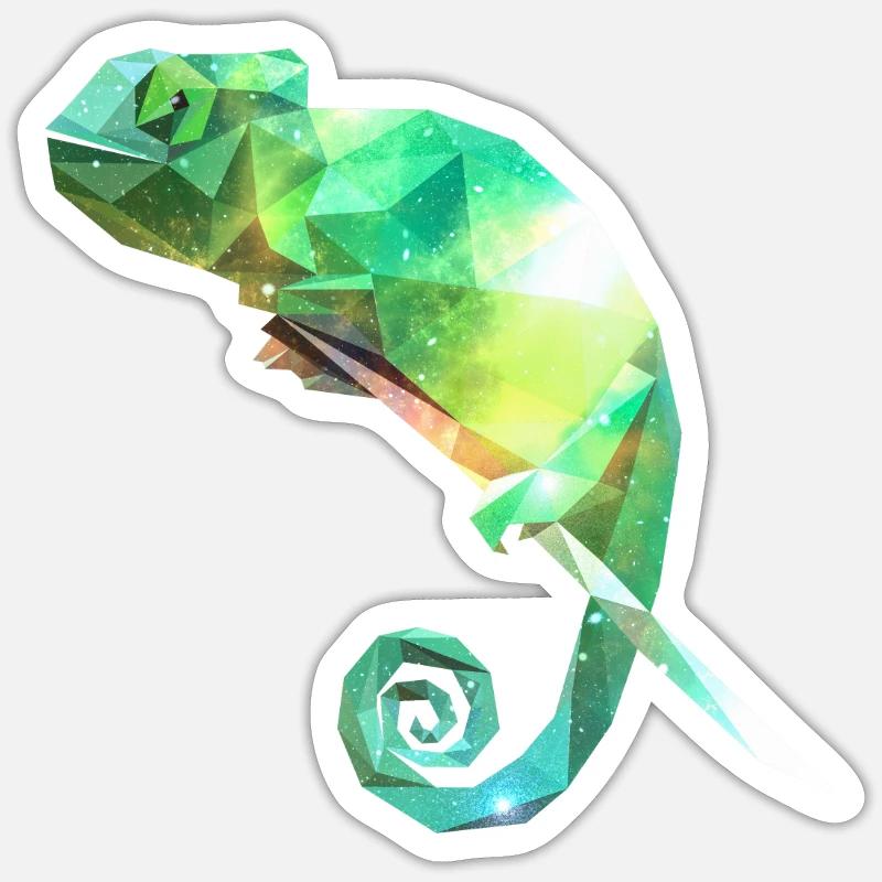 caméléon - Sticker taille S (10 x 10 cm) - blanc mat