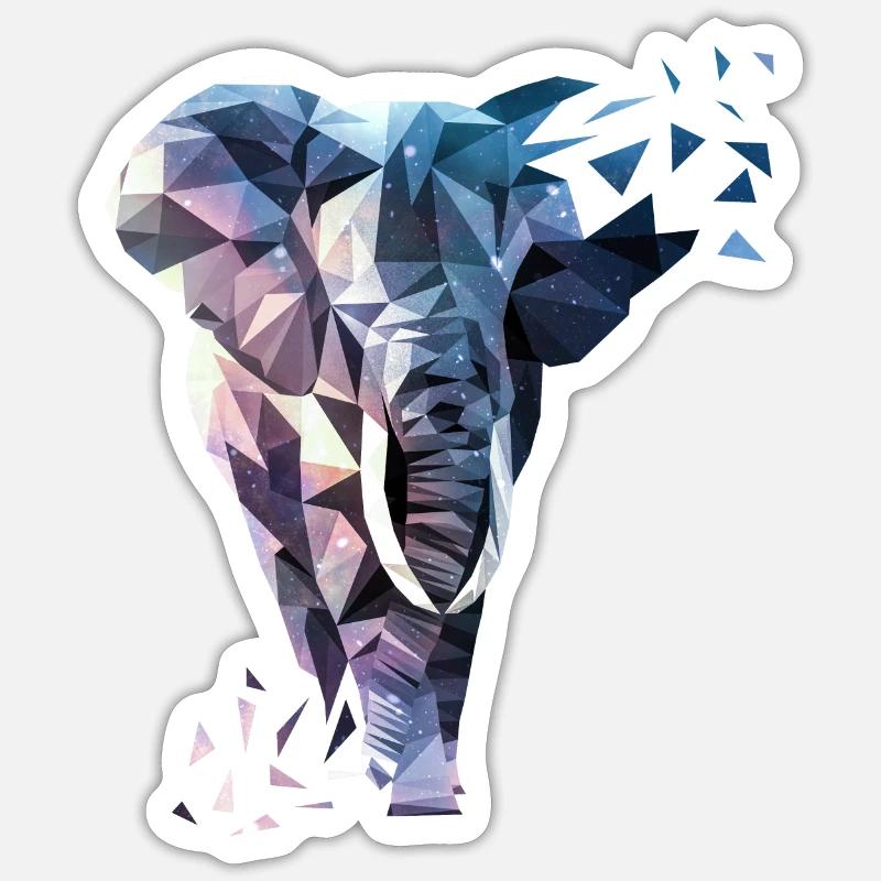 éléphant - Sticker taille S (10 x 10 cm) - blanc mat