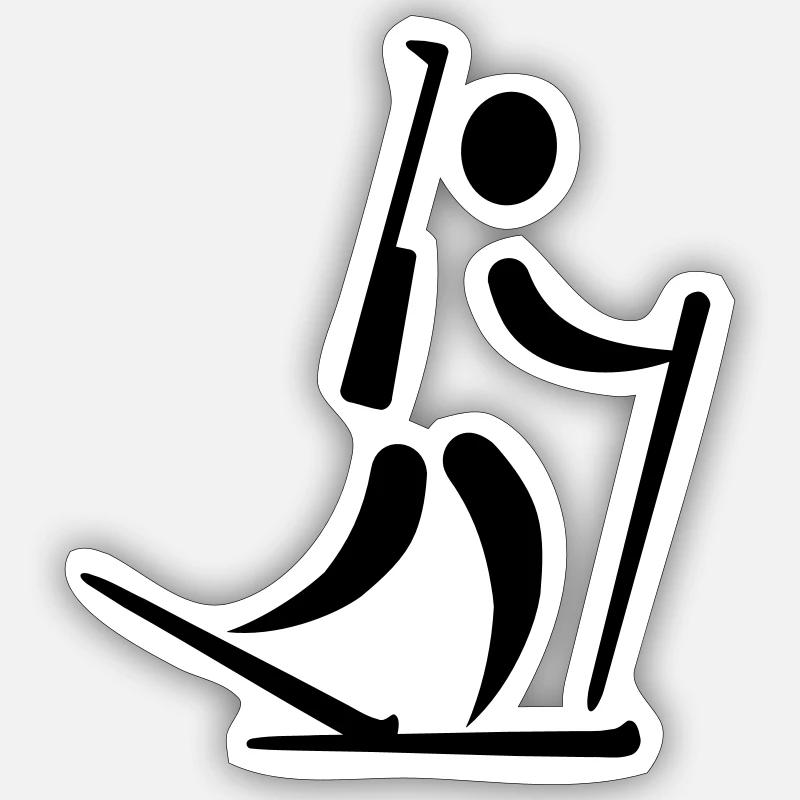 Biathlon - Sticker taille S (10 x 10 cm) - blanc mat