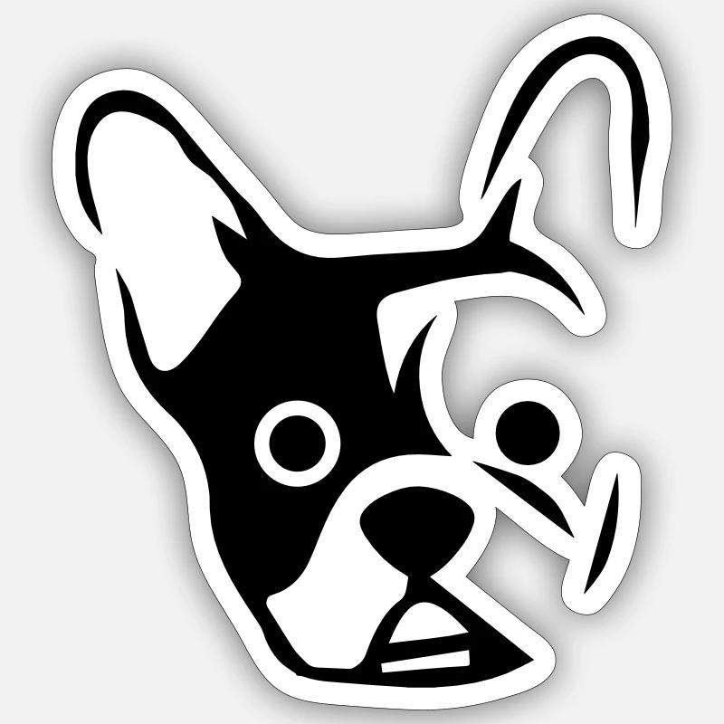 Kopf einer Bulldogge - Sticker Größe S (10 x 10 cm) - Mattweiß
