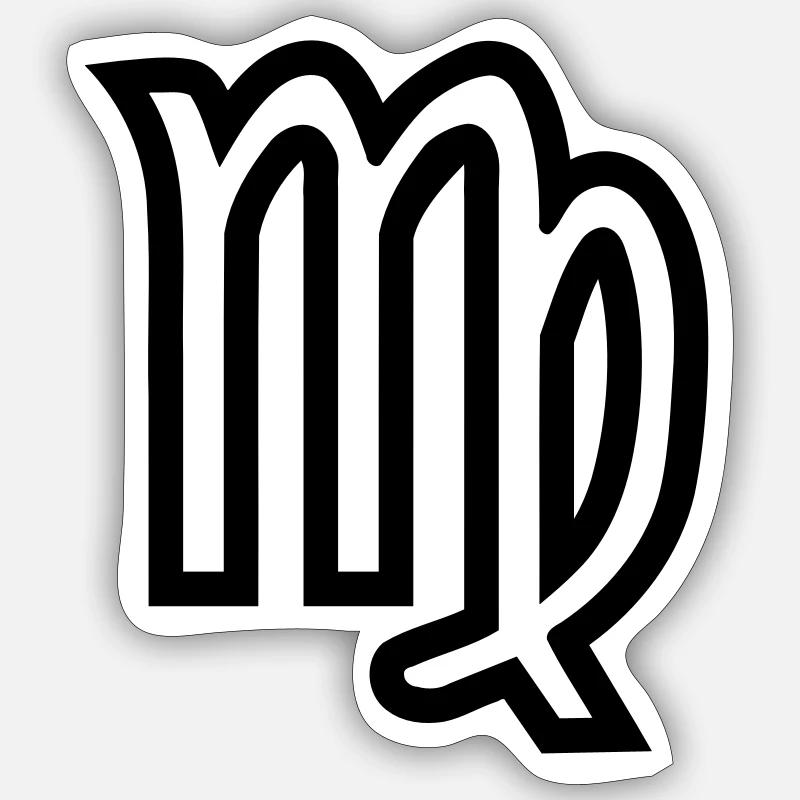 Jungfrau - Sticker Größe S (10 x 10 cm) - Mattweiß