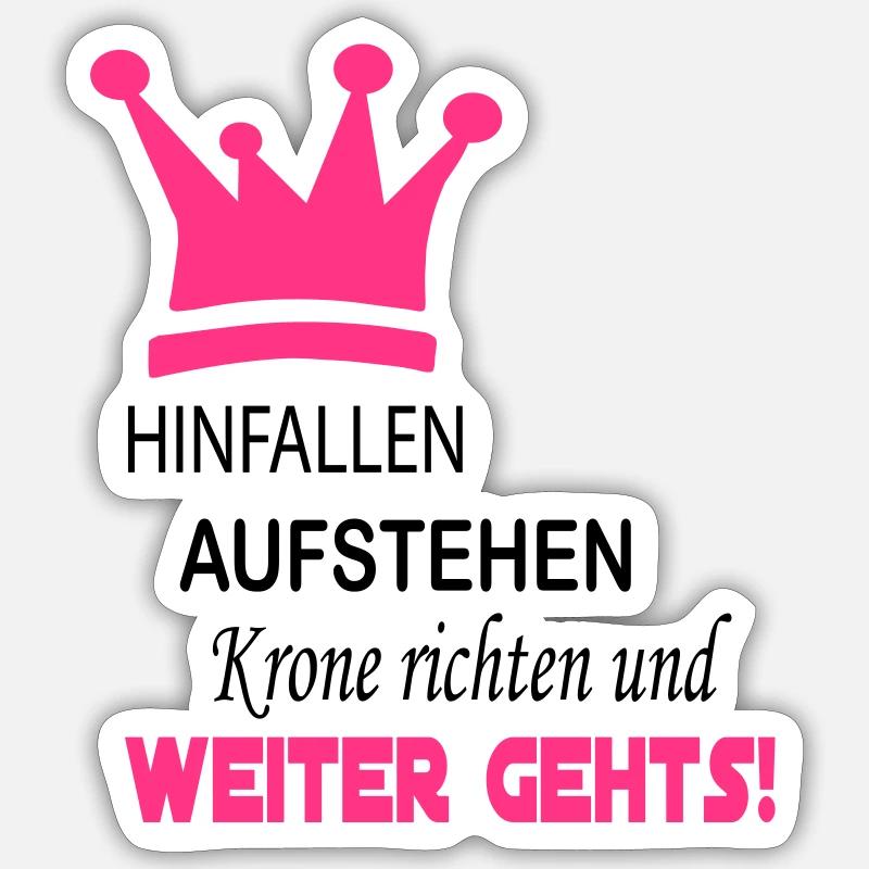 krone_weiter_gehts_4 - Sticker Größe S (10 x 10 cm) - Mattweiß