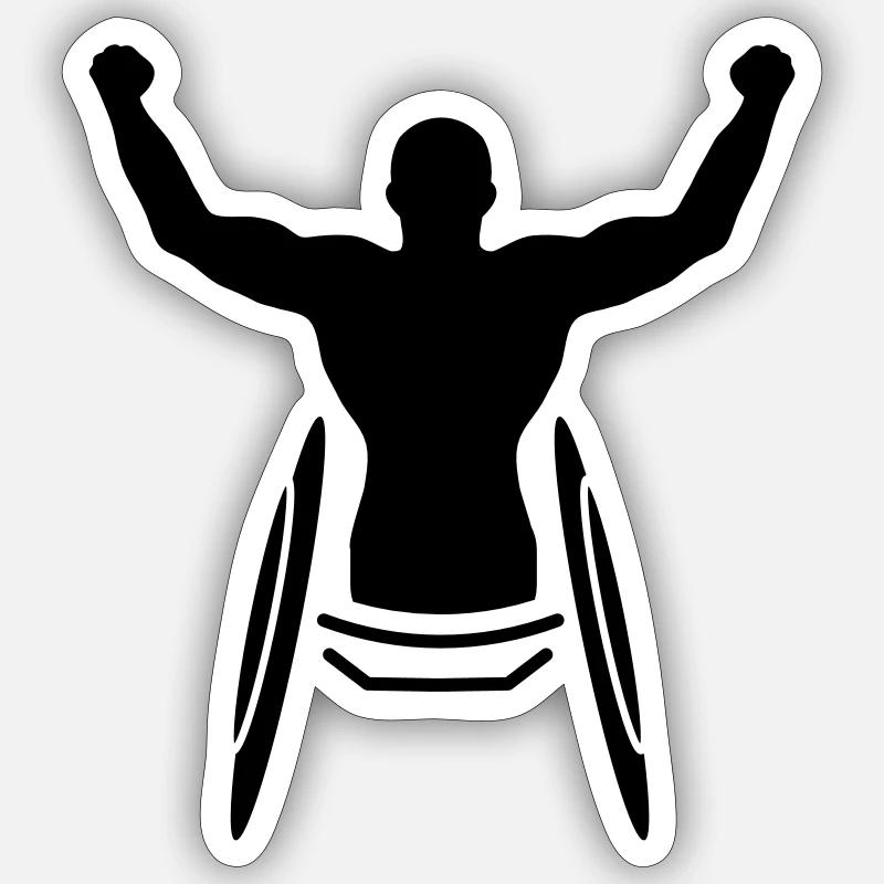 Ein Athlet im Rollstuhl - Sticker Größe S (10 x 10 cm) - Mattweiß
