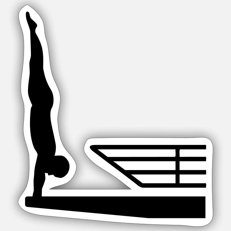 Turmspringen - Sticker Größe S (10 x 10 cm) - Mattweiß
