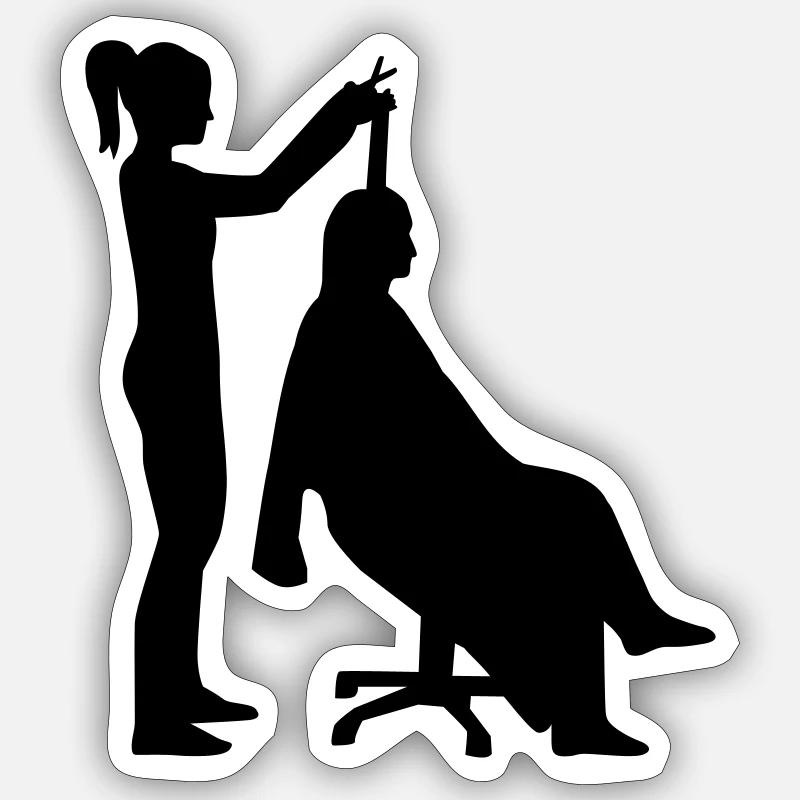 Coiffeur Sticker taille S (10 x 10 cm)