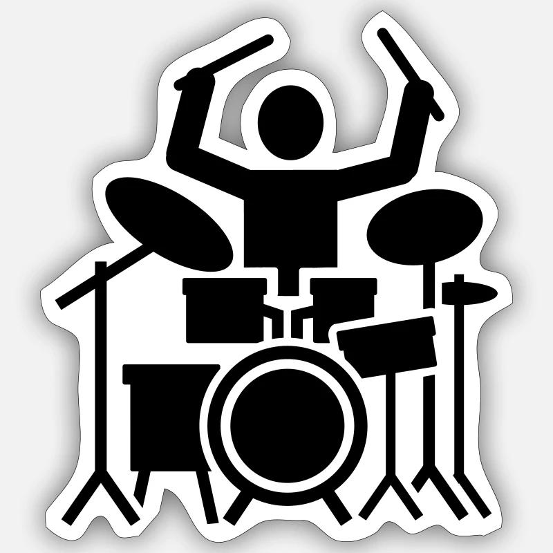 Batterie - Sticker taille S (10 x 10 cm) - blanc mat