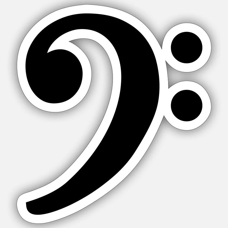 Clef basse Sticker taille S (10 x 10 cm)