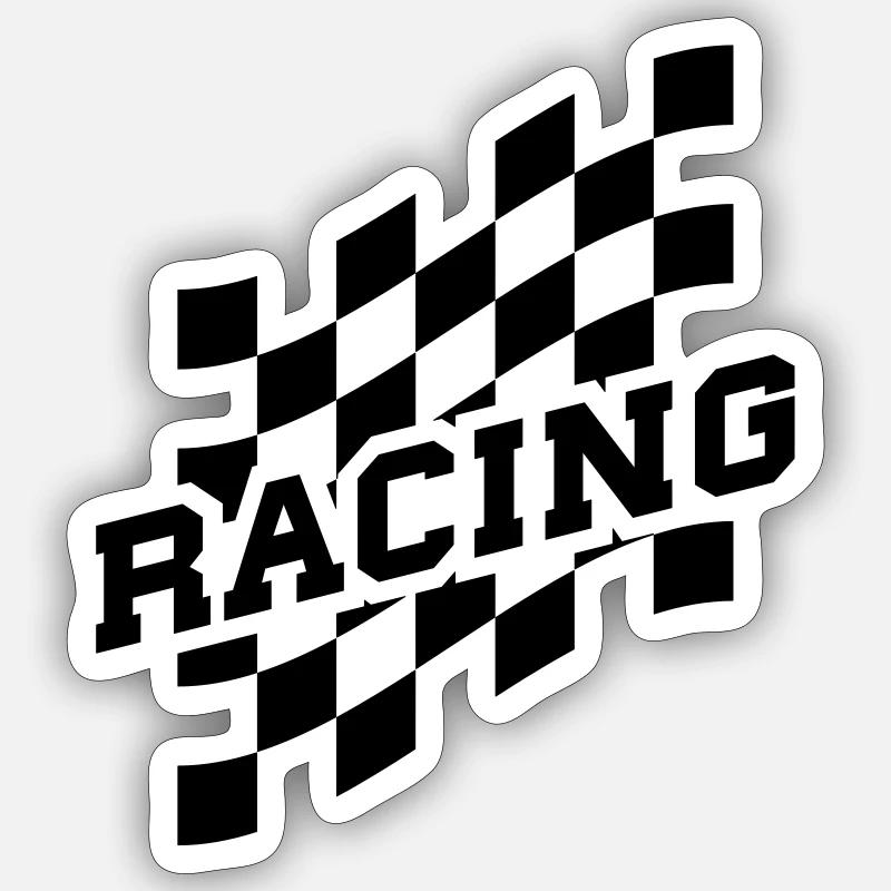 Racing - Sticker Größe S (10 x 10 cm) - Mattweiß