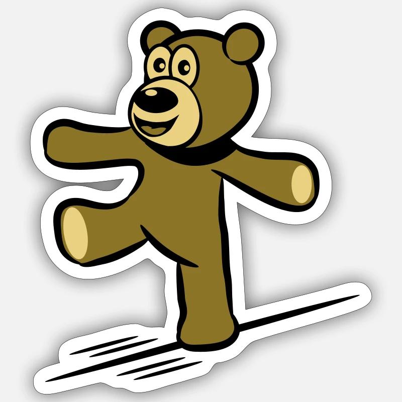 Teddy bear balance rope dance - Sticker size S (10 x 10 cm) - white matte