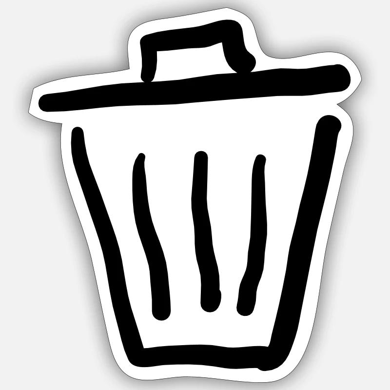 Papierkorb Icon - Sticker Größe S (10 x 10 cm) - Mattweiß