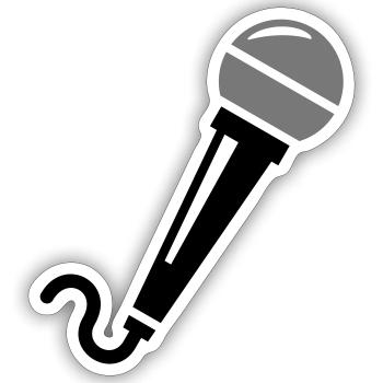 Microphone - Sticker size S (10 x 10 cm) - white matte - Front
