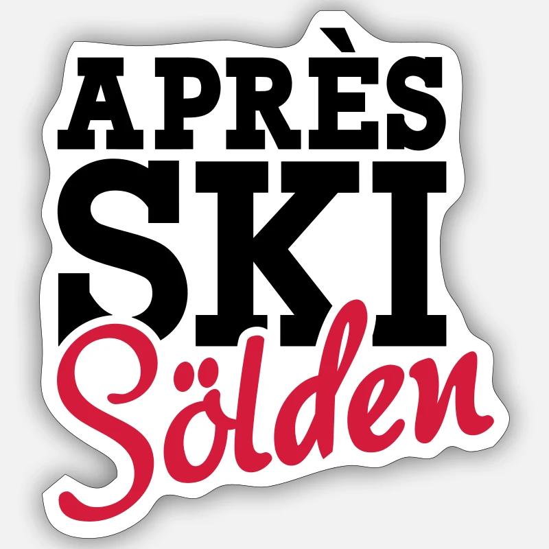 Apres Ski Sölden - Sticker taille S (10 x 10 cm) - blanc mat
