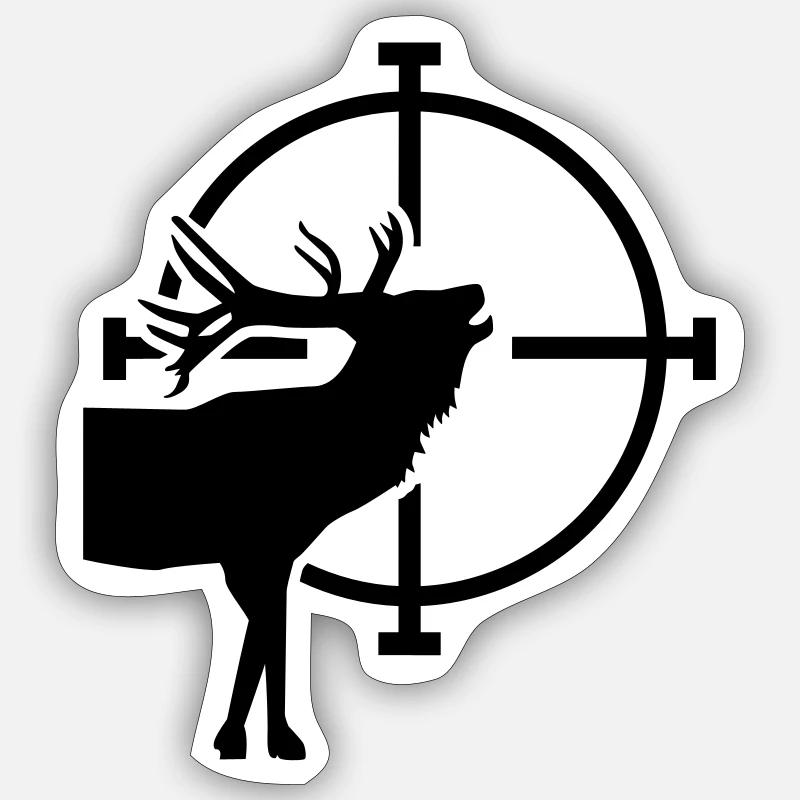 Hirsch - Sticker Größe S (10 x 10 cm) - Mattweiß