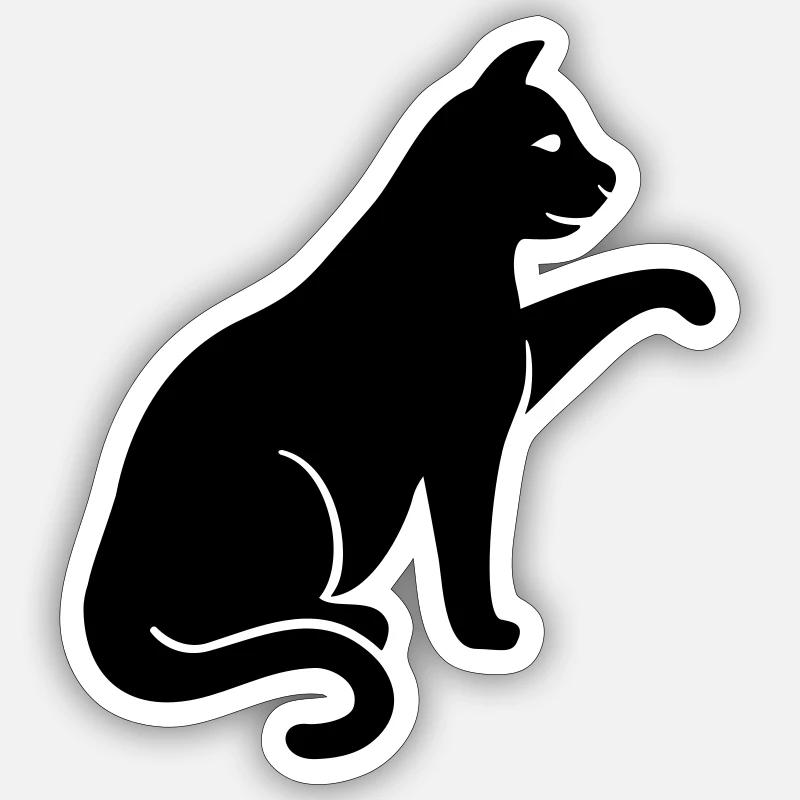 Katze - Sticker Größe S (10 x 10 cm) - Mattweiß