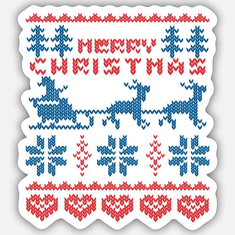 Noël - Sticker taille S (10 x 10 cm) - blanc mat