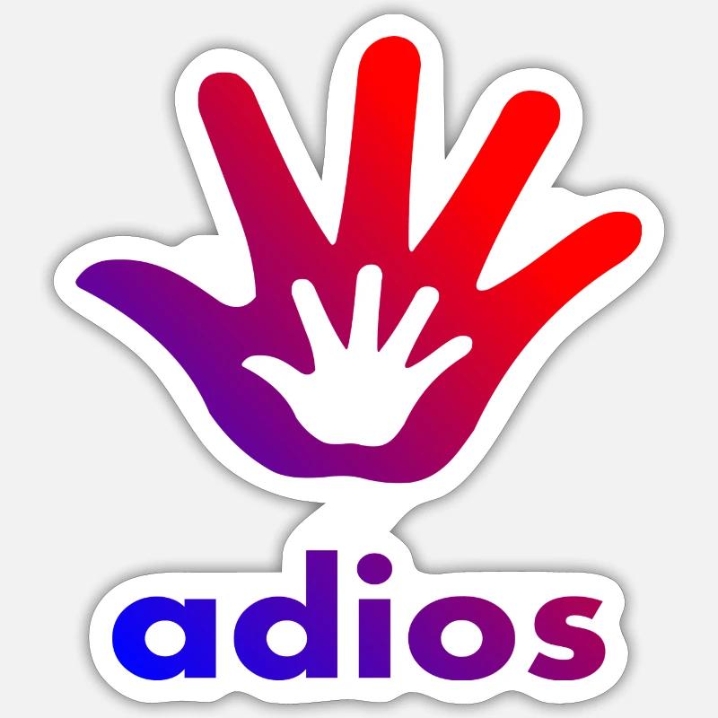Main Adios - Sticker taille S (10 x 10 cm) - blanc mat