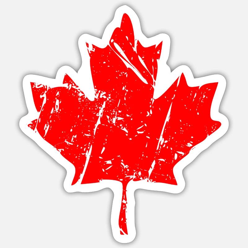 Maple Leaf - Canada - Ahornblatt - Sticker Größe S (10 x 10 cm) - Mattweiß