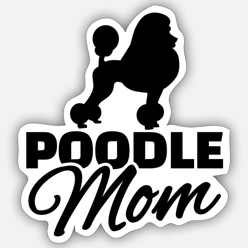 Poodle Mom Sticker taille S (10 x 10 cm)
