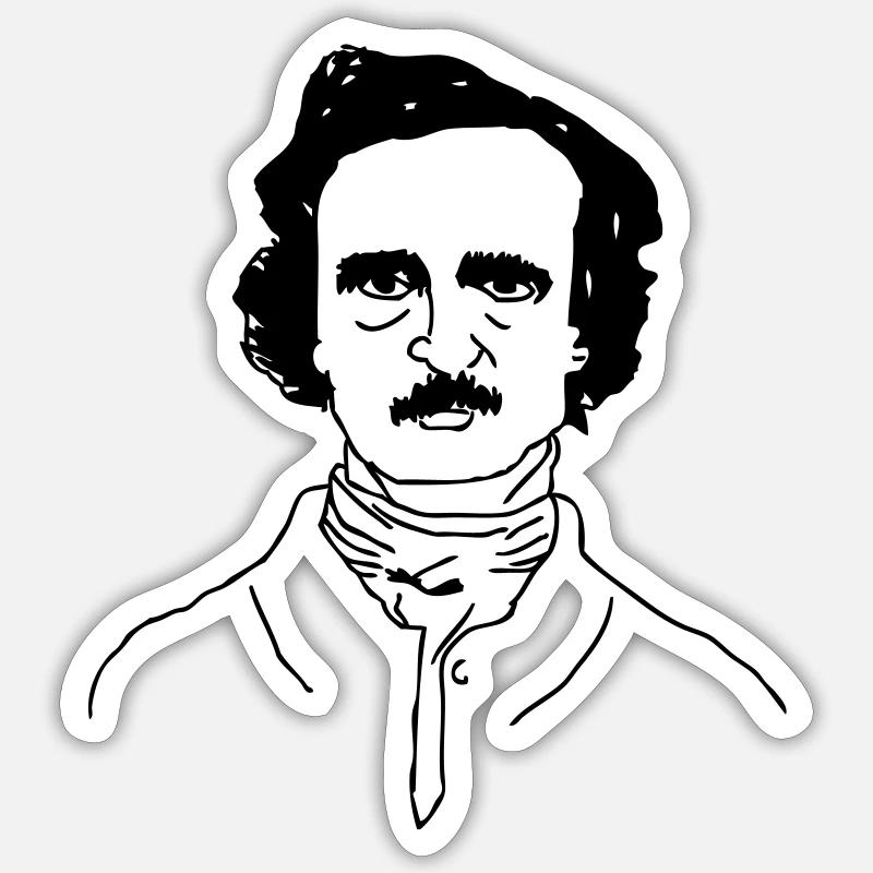 Edgar Allan Poe Sticker size S (10 x 10 cm)