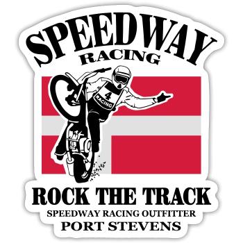 Speedway - Denmark - Sticker size S (10 x 10 cm) - white matte - Front