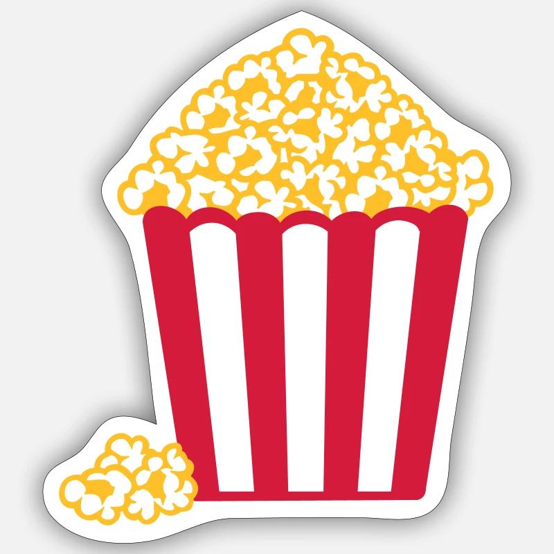Pop-corn - Sticker taille S (10 x 10 cm) - blanc mat