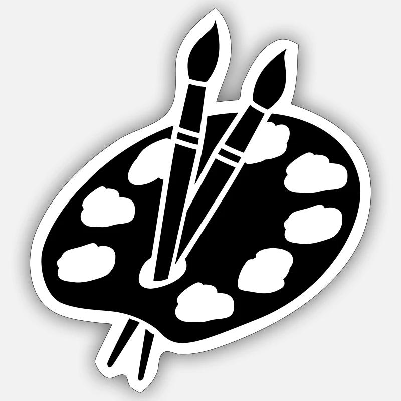 Peintre - Sticker taille S (10 x 10 cm) - blanc mat