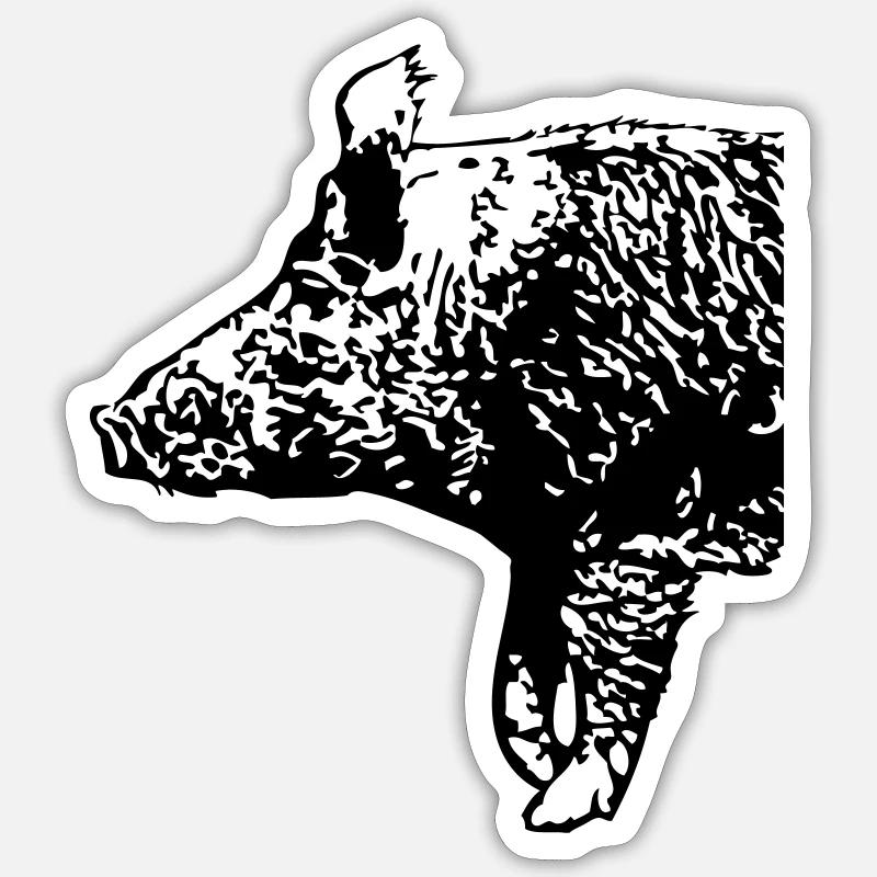 Wild Boar - Sticker size S (10 x 10 cm) - white matte