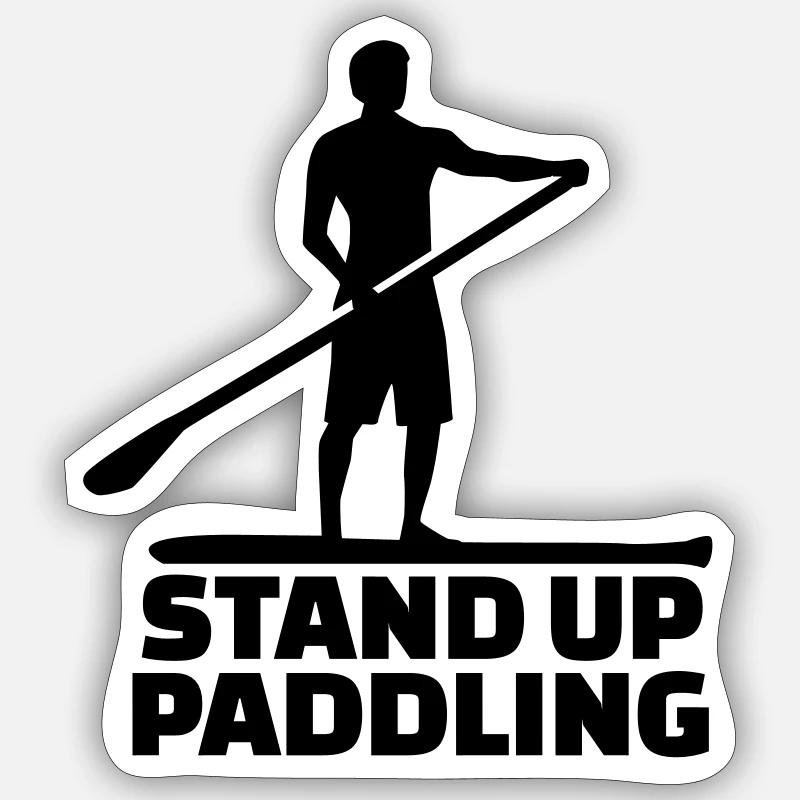 Stand up paddling - Sticker taille S (10 x 10 cm) - blanc mat