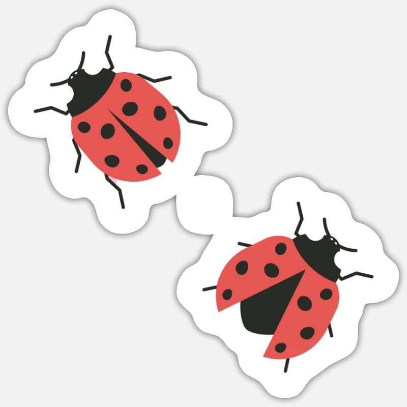 ladybugs - Sticker size S (10 x 10 cm) - white matte