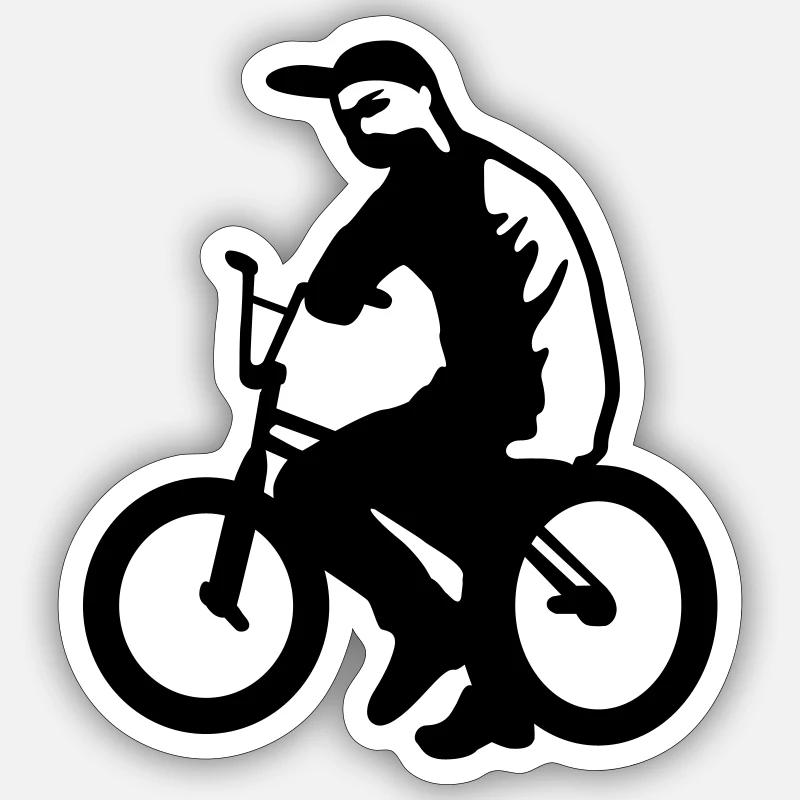 bmx - Sticker taille S (10 x 10 cm) - blanc mat