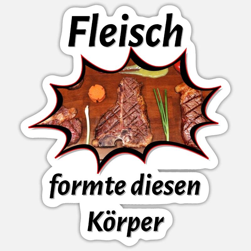 Fleisch - Sticker Größe S (10 x 10 cm) - Mattweiß