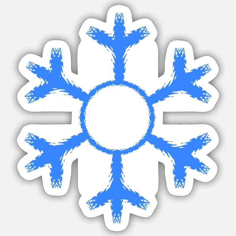 Snowflake winter cold cold - Sticker size S (10 x 10 cm) - white matte