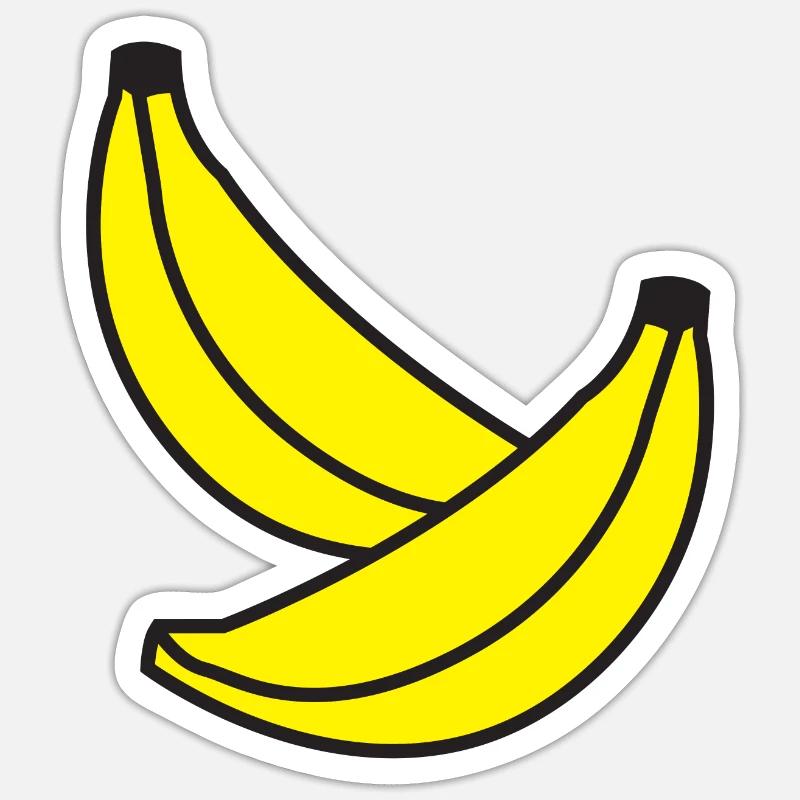 two bananas - Sticker size S (10 x 10 cm) - white matte