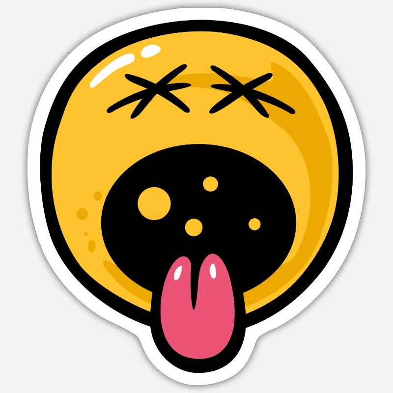 Smiley distaste - Sticker Größe S (10 x 10 cm) - Mattweiß
