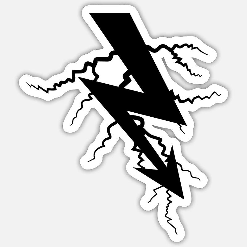 ladung symbol elektrisch blitz strom energie stark - Sticker Größe S (10 x 10 cm) - Mattweiß